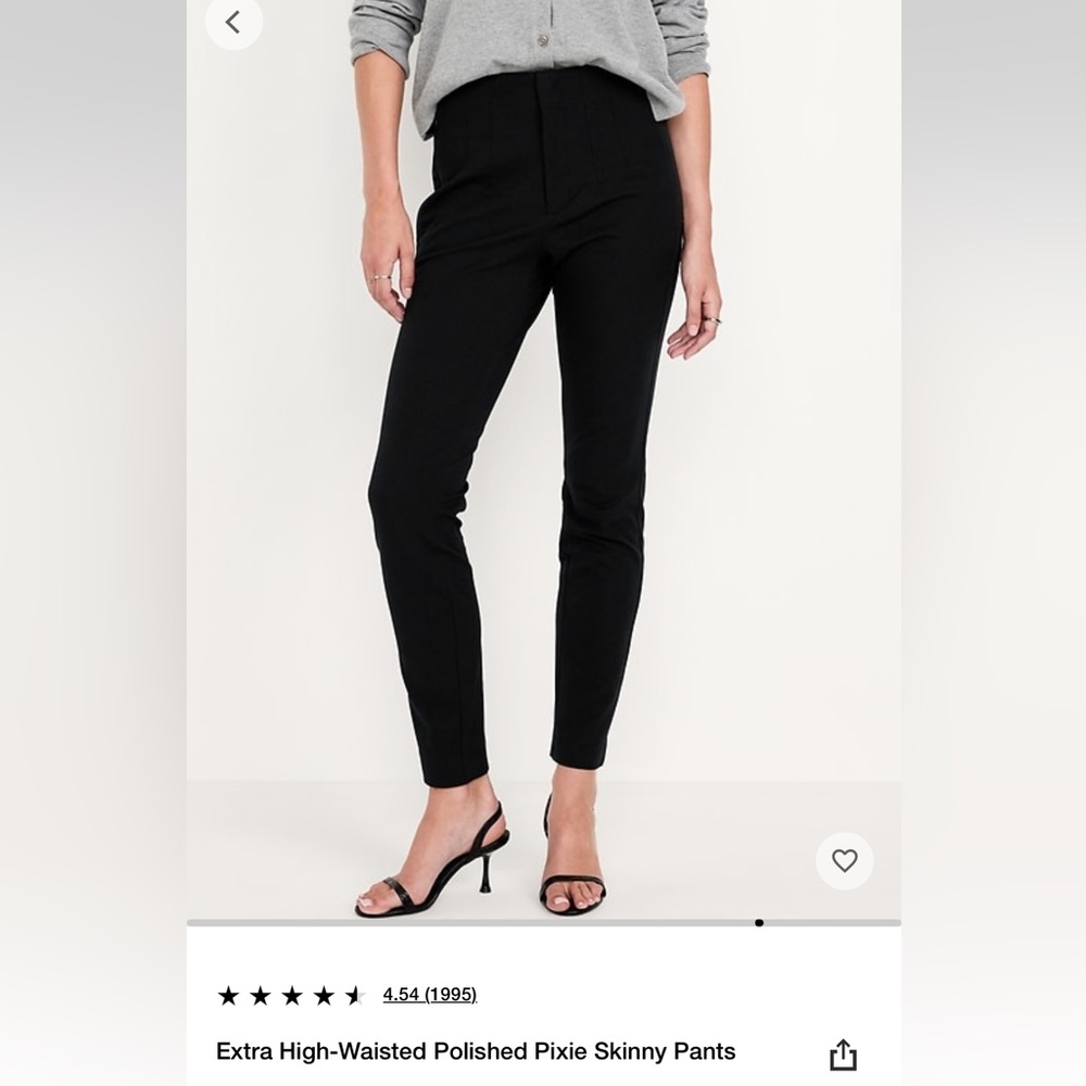 NWT Old Navy Extra High Waisted Polished Pixie Skinny Pants- Black Size 6